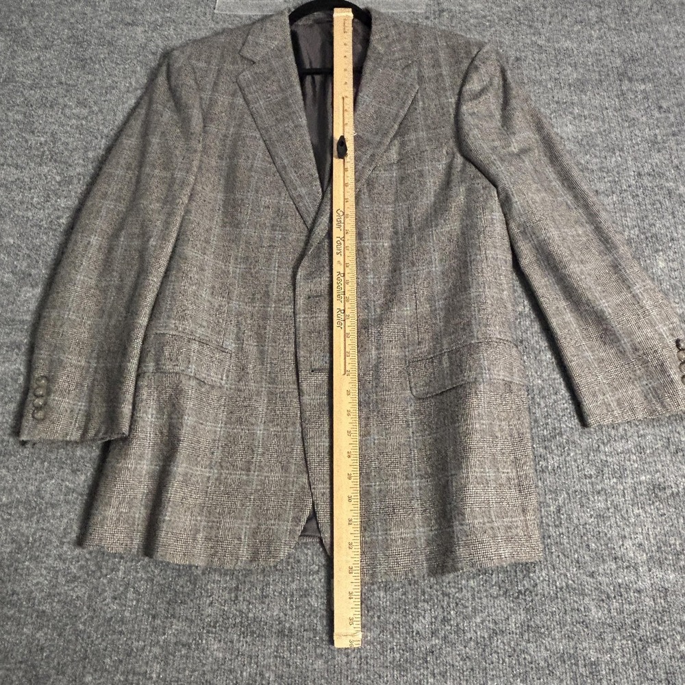 Ermenegildo Zegna Sport Coat Mens 42R Gray Glen Plaid Wool Cashmere 2 Button - Picture 10 of 16
